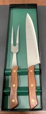 Rogers Stainless Steel Carving Knife & Fork in Box